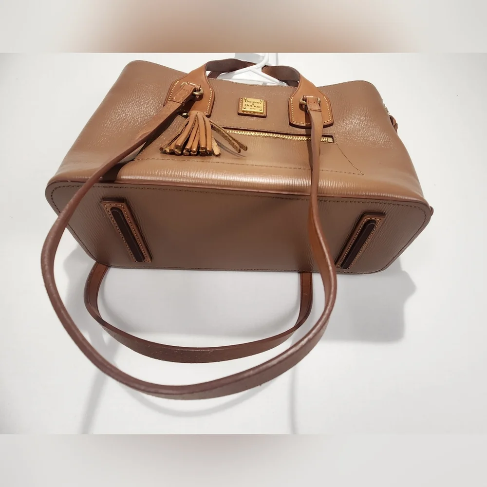 Dooney & Bourke Morgan Saddle Tan Leather Handbag With Coin Wallet